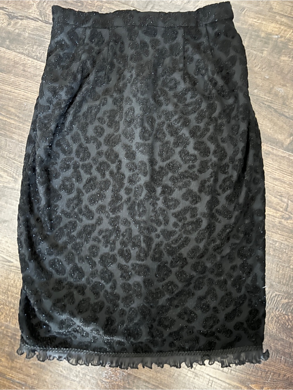 Black Glitter Leopard Pencil Skirt from Japan